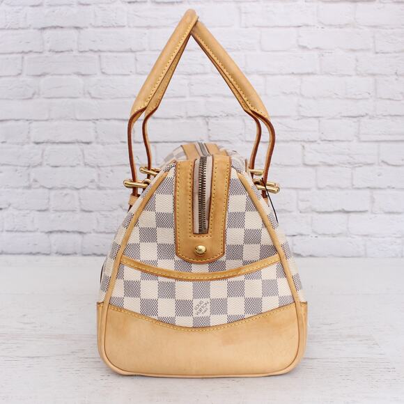 Louis Vuitton Berkeley Damier Azur Tote Shoulder Bag White Boston Duffle A5343 - Picture 9 of 11